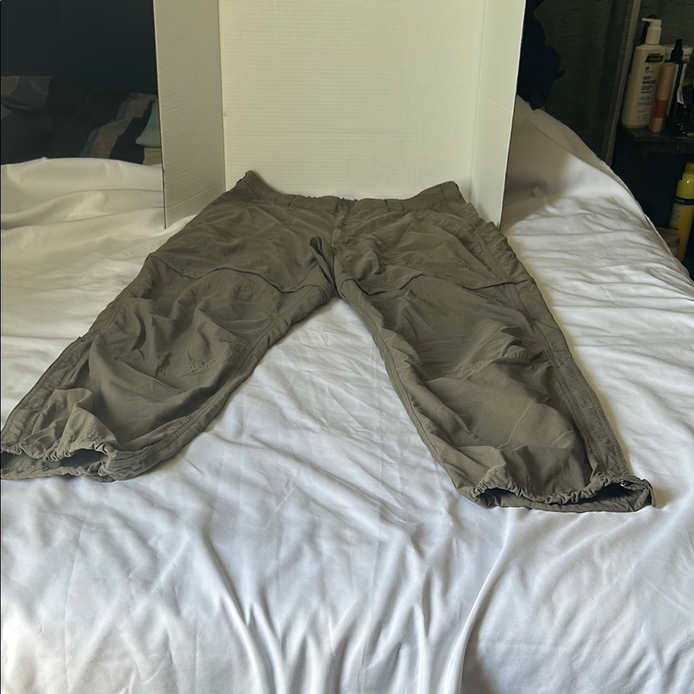 Gray Cargo Jogger Pants with Elastic Cuffs